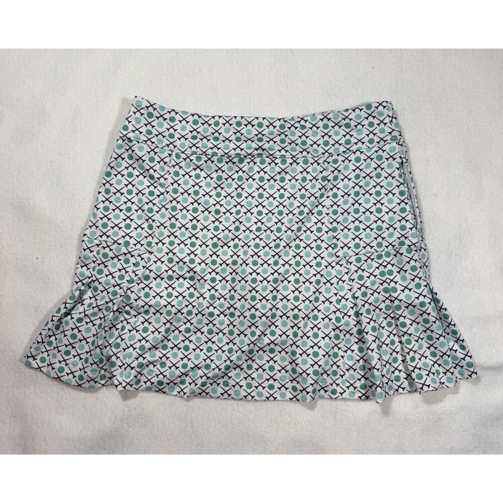 Lillie Green Golf Skort Women’s Small Blue Green Golf Tee Print Pleated Skirt